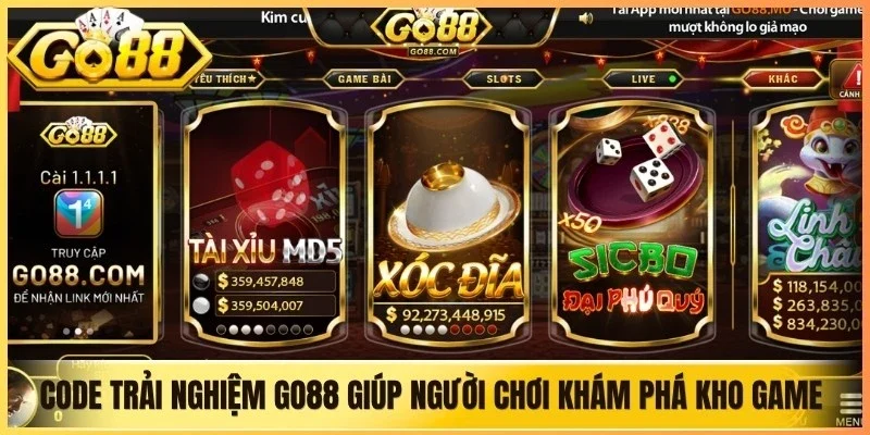 Code trải nghiệm Go88 giúp người chơi khám phá kho game đỉnh cao